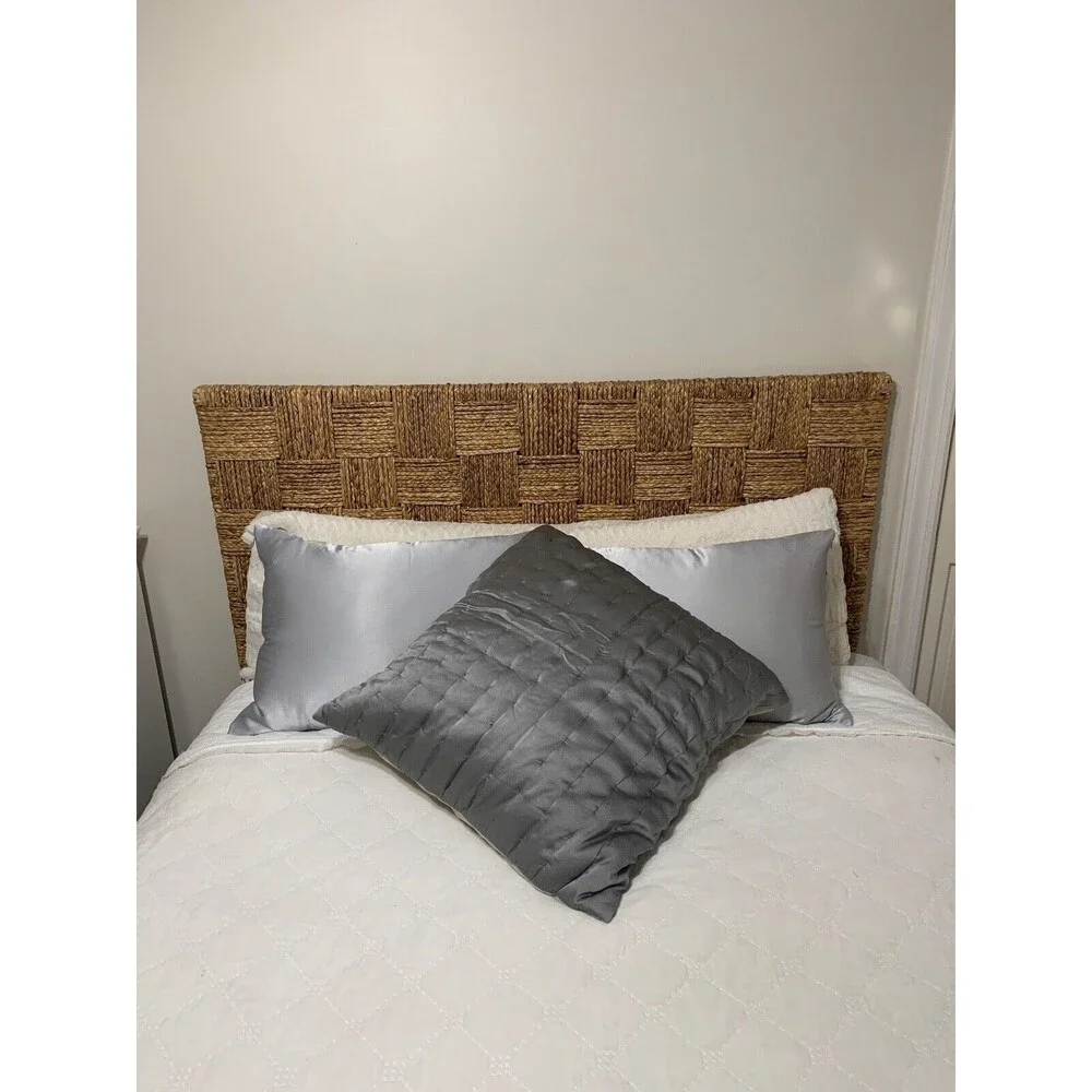 Portico Quilted Euro Sham Slate Gray Silk Blend 26
